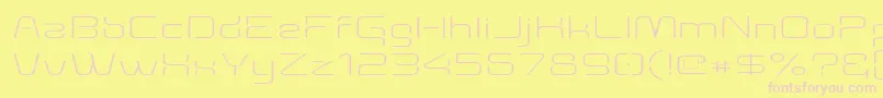 Aunchanted Thin Expanded-fontti – vaaleanpunaiset fontit keltaisella taustalla