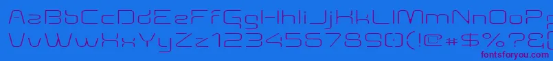 Aunchanted Thin Expanded-Schriftart – Violette Schriften auf blauem Hintergrund