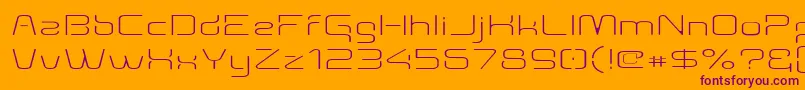 Aunchanted Thin Expanded-Schriftart – Violette Schriften auf orangefarbenem Hintergrund