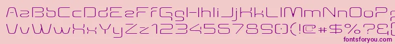フォントAunchanted Thin Expanded – ピンクの背景に紫のフォント