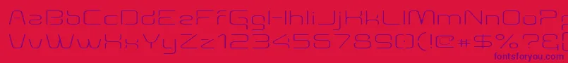 フォントAunchanted Thin Expanded – 赤い背景に紫のフォント