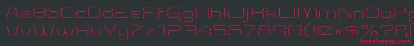 フォントAunchanted Thin Expanded – 黒い背景に赤い文字