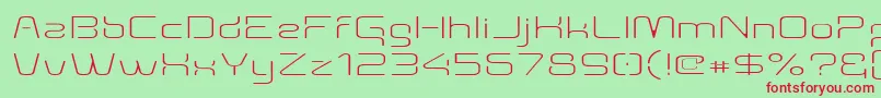 Aunchanted Thin Expanded-Schriftart – Rote Schriften auf grünem Hintergrund
