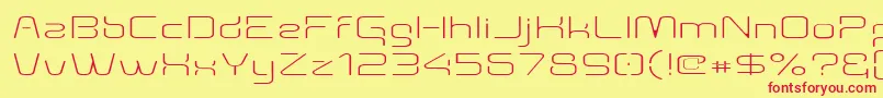 Aunchanted Thin Expanded Font – Red Fonts on Yellow Background