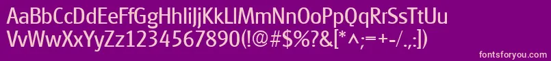 GouditaSansSf-Schriftart – Rosa Schriften auf violettem Hintergrund