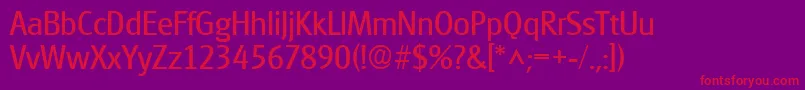 GouditaSansSf Font – Red Fonts on Purple Background