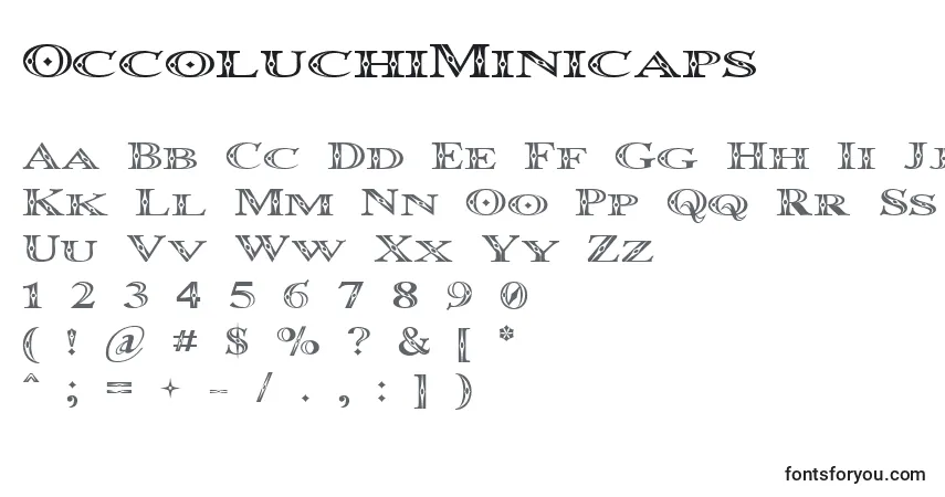 Fuente OccoluchiMinicaps - alfabeto, números, caracteres especiales