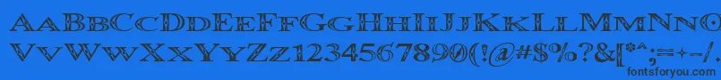 OccoluchiMinicaps Font – Black Fonts on Blue Background