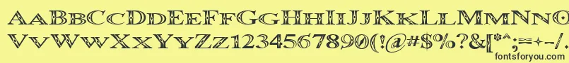 OccoluchiMinicaps Font – Black Fonts on Yellow Background