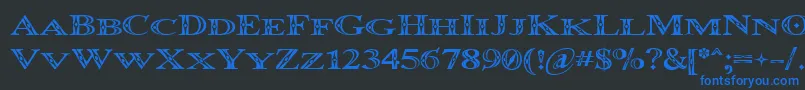 OccoluchiMinicaps Font – Blue Fonts on Black Background