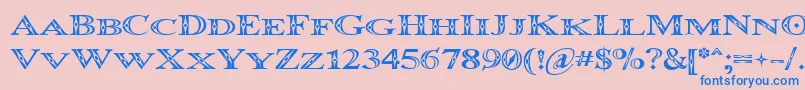 OccoluchiMinicaps Font – Blue Fonts on Pink Background