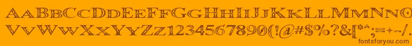 OccoluchiMinicaps Font – Brown Fonts on Orange Background
