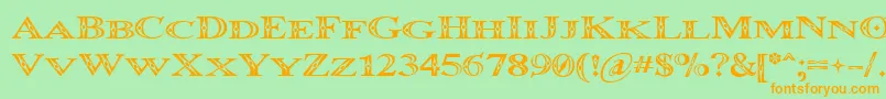 OccoluchiMinicaps Font – Orange Fonts on Green Background