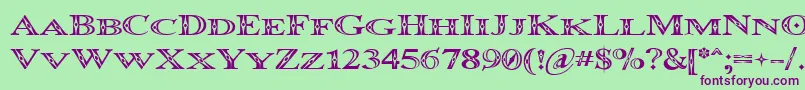 OccoluchiMinicaps Font – Purple Fonts on Green Background