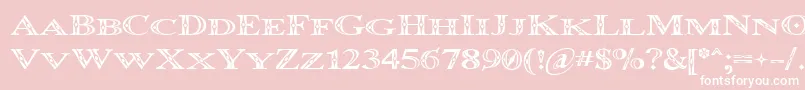 OccoluchiMinicaps-Schriftart – Weiße Schriften auf rosa Hintergrund