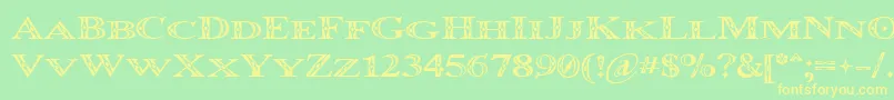 OccoluchiMinicaps Font – Yellow Fonts on Green Background