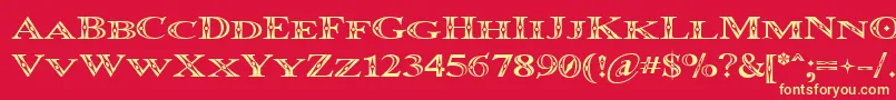 OccoluchiMinicaps Font – Yellow Fonts on Red Background