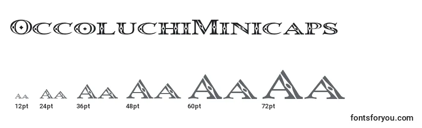 Größen der Schriftart OccoluchiMinicaps
