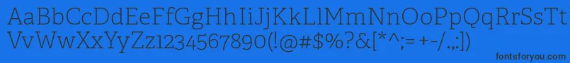 フォントAdelleCyrillicThin – 黒い文字の青い背景