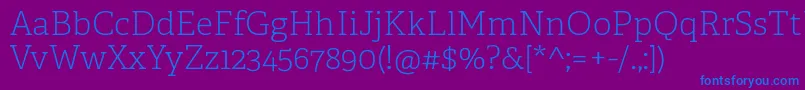 フォントAdelleCyrillicThin – 紫色の背景に青い文字