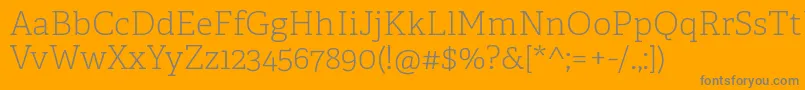 AdelleCyrillicThin Font – Gray Fonts on Orange Background