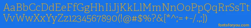 AdelleCyrillicThin Font – Orange Fonts on Blue Background