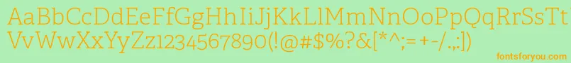 AdelleCyrillicThin Font – Orange Fonts on Green Background