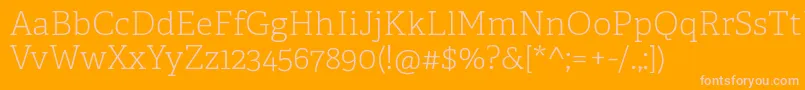 AdelleCyrillicThin Font – Pink Fonts on Orange Background