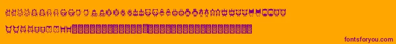 Warriorsdcoxy-Schriftart – Violette Schriften auf orangefarbenem Hintergrund