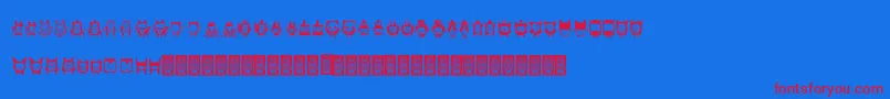 Шрифт Warriorsdcoxy – красные шрифты на синем фоне