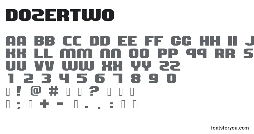 Fuente Dozertwo - alfabeto, números, caracteres especiales