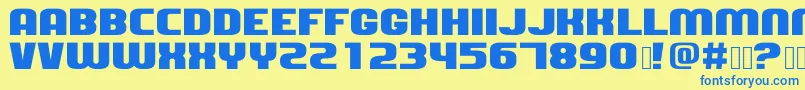 フォントDozertwo – 青い文字が黄色の背景にあります。