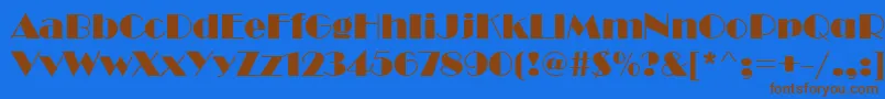 BravoCyr Font – Brown Fonts on Blue Background