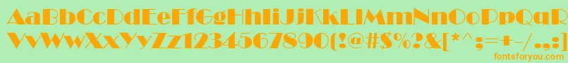 BravoCyr Font – Orange Fonts on Green Background