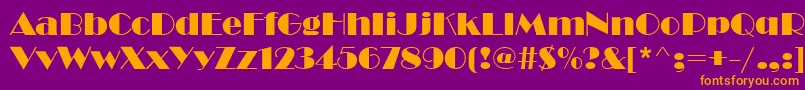 BravoCyr Font – Orange Fonts on Purple Background