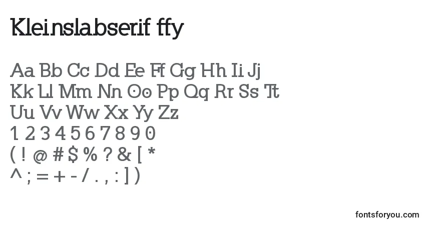 Kleinslabserif ffy-fontti – aakkoset, numerot, erikoismerkit