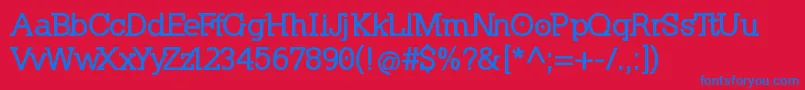 フォントKleinslabserif ffy – 赤い背景に青い文字