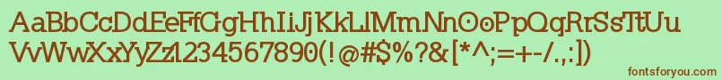 Kleinslabserif ffy Font – Brown Fonts on Green Background