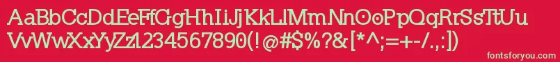 Kleinslabserif ffy Font – Green Fonts on Red Background