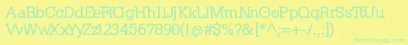 Kleinslabserif ffy Font – Green Fonts on Yellow Background