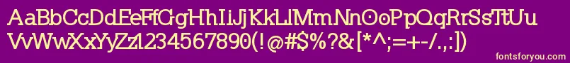 Fonte Kleinslabserif ffy – fontes amarelas em um fundo roxo