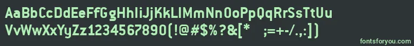 PfpremierBold-fontti – vihreät fontit mustalla taustalla