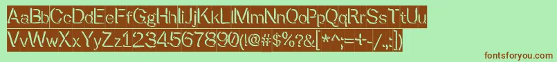 Preslite Font – Brown Fonts on Green Background