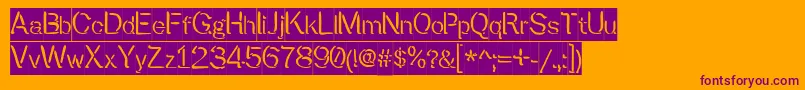 Preslite-Schriftart – Violette Schriften auf orangefarbenem Hintergrund