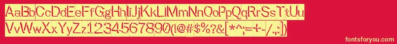 Preslite Font – Yellow Fonts on Red Background