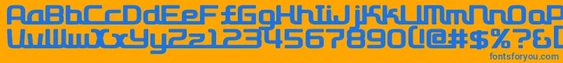 D3roadsterism Font – Blue Fonts on Orange Background