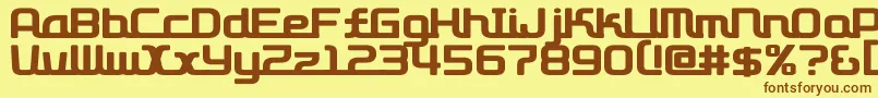 D3roadsterism Font – Brown Fonts on Yellow Background