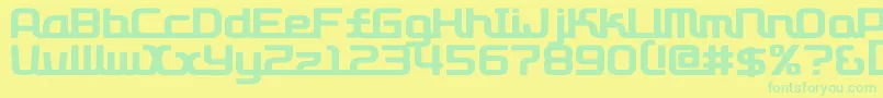 D3roadsterism Font – Green Fonts on Yellow Background