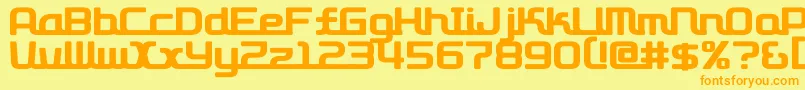 D3roadsterism Font – Orange Fonts on Yellow Background