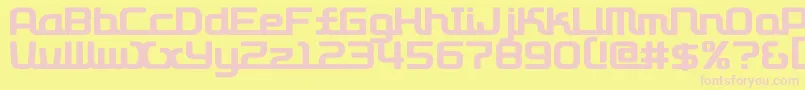 D3roadsterism Font – Pink Fonts on Yellow Background